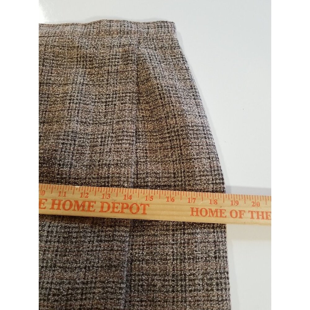Vtg Skirt Blazer Suit Brown Tweed 5 Button Decorative Trim Faux Wrap Skirt Midi - Picture 9 of 16